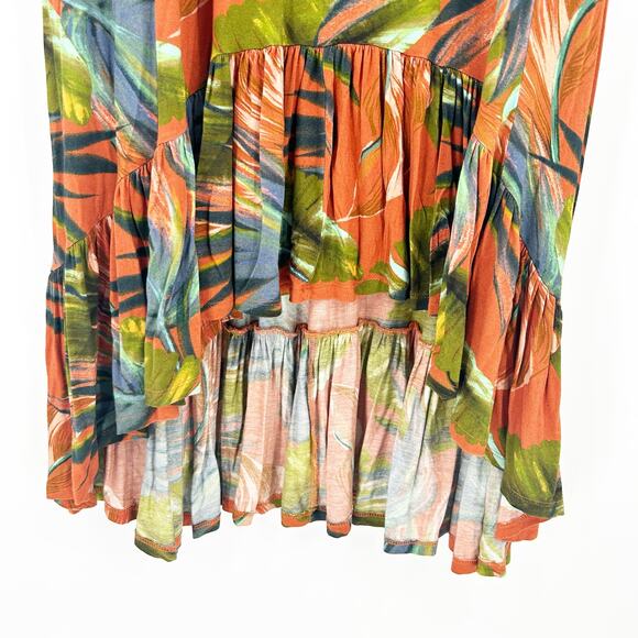 Soft Surroundings Womens Vacation Fabiana Ruffled Tropical Print Maxi Dress L - Picture 5 of 10